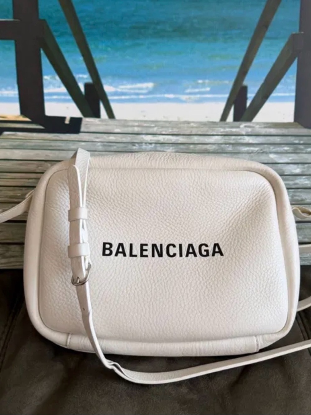 BALENCIAGA White Leather Camera Bag Crossbody - Picture 13 of 15